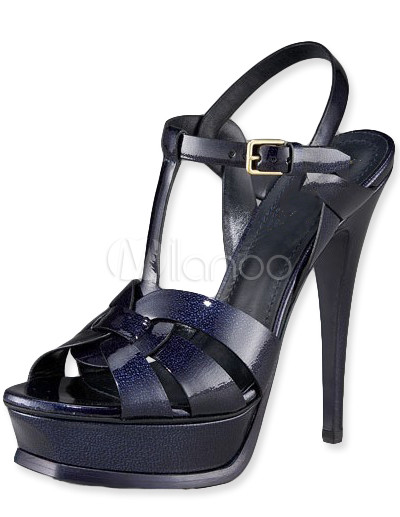 Blue High Heel Shoes on Blue 4 7 10   High Heel Patent Leather Fashion Shoes   Milanoo Com