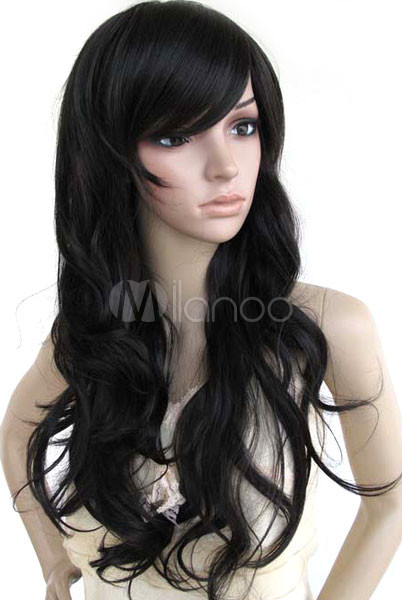 Fabulous 70cm Black Long Tiny Curl Girl's Fashion Wig with Front Bang Style Fabulous 70cm Black Long Tiny Curl Girl's Fashion Wig with Front Bang Style