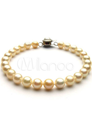 Glorious Golden 16cm AA+ Akoya Pearl Silver Plating Bracelet
