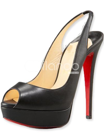 Size Dress Shoes on High Heel 1 3 5   Platform Peep Toe Sling Back Pu Fashion Shoes