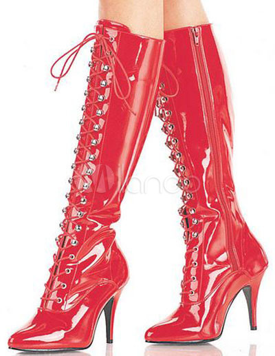  High Heel Shoes on Red 4   High Heel Pu Sexy Shoes   Milanoo Com
