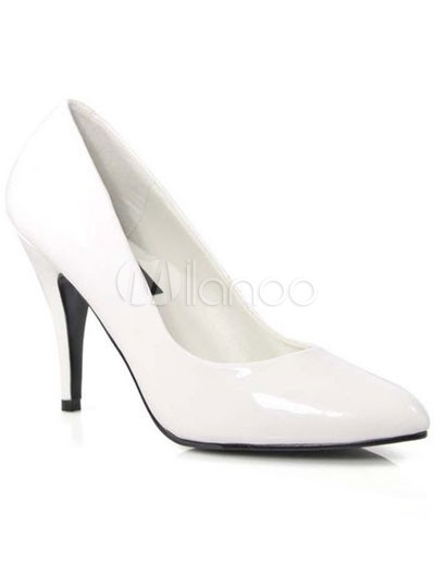 White Fashion Boots on White 4   High Heel Pu Fashion Shoes   Milanoo Com