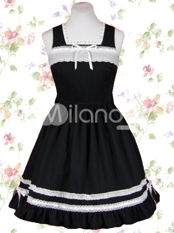 Black Cotton Gothic Lolita Dress Milanoo Price 6799