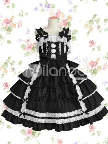 White Cotton Dress on Cat  Gorie    Lolita Specials   Robes Lolita   Gothic Lolita Dresses