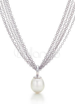  Pearl Necklace on Gorgeous 925 Silver Pearl Necklace   Milanoo Com