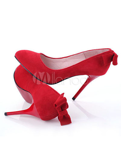 Womens Fashion Shoes Size on Red Patent Leather Bow High Heel Womens Fashion Shoes Milanoo Com