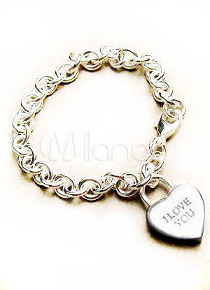 Lovely 925 Silver Heart Shaped Bracelet For Women
