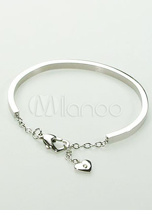 Romantic Titanium Steel Heart Shaped Bracelet For Lady