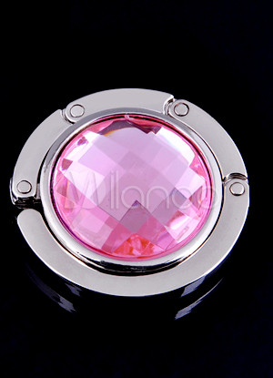 Znic Nickel Acrylic Around 45mm Sucker Cute Pink Purse Hanger