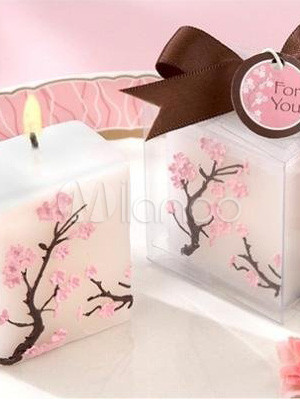 5*3.5*5.5cm Romantic Sakura Environment Friendly Wax Candles