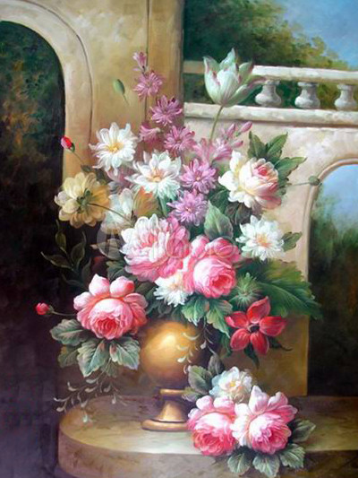 Painted+flower+canvases