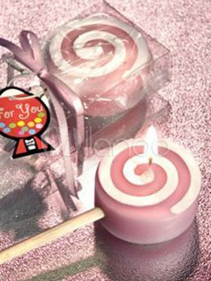 Attractive Sweet Pink Lollipop 50*22*120mm Candles