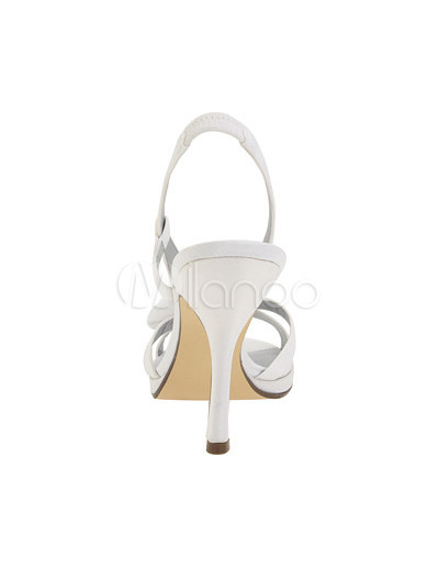 Prom Shoes White on Hermoso Blanco 4 De Tac N Punta Abierta Flor De Raso Zapatos De