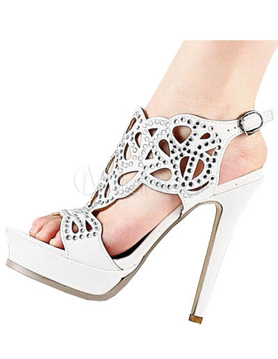 Fashion Shoes Cheap Prices on Platform Hollow Out Pu Fashion Prom Shoes   Milanoo Com