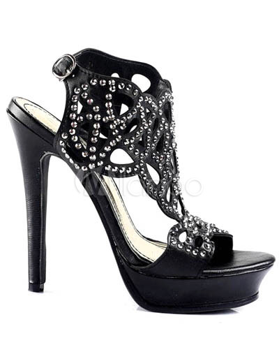 Fashion Womens     High Heel Shoes on Black 5 High Heel 1 2 5 Platform Hollow Out Pu Fashion Prom Shoes