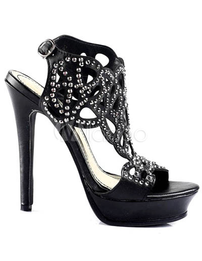 Fashion Womens High Heel Shoes on Black 5 High Heel 1 2 5 Platform Hollow Out Pu Fashion Prom Shoes