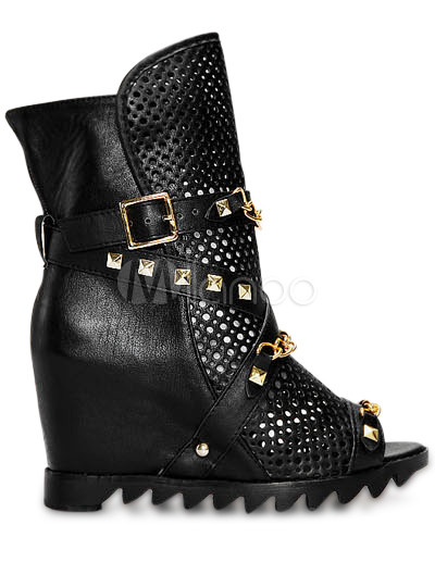 Boots Fashion  on Creux Ouvert Des Bottes Fashion Pu Court Pour Femme   Milanoo Com