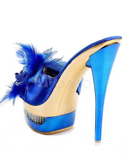 Shoe Fashion on Blue Satin 5 1 2   High Heel Platform Fashion Shoes   Milanoo Com