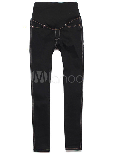 Pregnancy Jeans on Fashionable Dark Denim Fabric Maternity Jeans   Milanoo Com