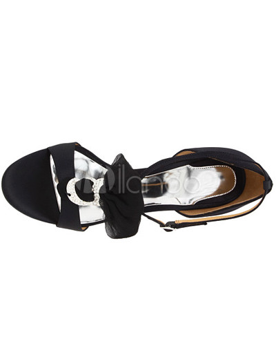 Prom Shoes High Heels 2011 on Mode Schwarz 4 10 7  High Heel Satin Abendschuhe   Milanoo Com