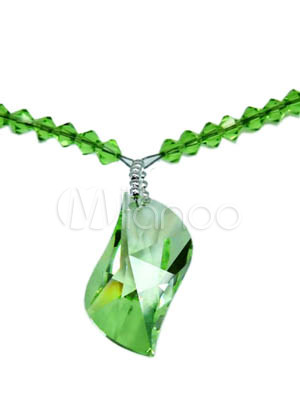 Fashion Me The Heart Of The Ocean Green Swarovski Crystal Necklace Sterling Silver