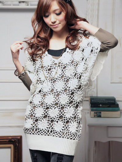 Fashion Women on Moda Donna Bianco A Maglia T Shirt Milanoo Com