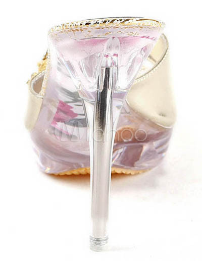Fashion Footwear on Oro Pu 4 3   4    Zapatos De Tac  N Alto Moda   Milanoo Com