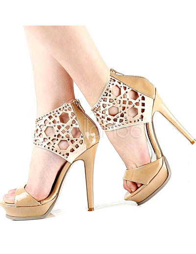 Prom Shoe on Platform Patent Leather Zipper Fashion Prom Shoes   Milanoo Com