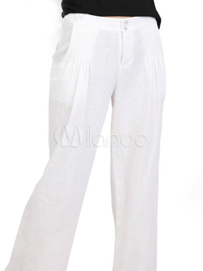 white cotton pants women - Pi Pants
