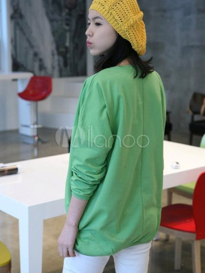 Long Maternity Pants on Pretty Green Cotton Long Sleves Maternity Shirt   Milanoo Com