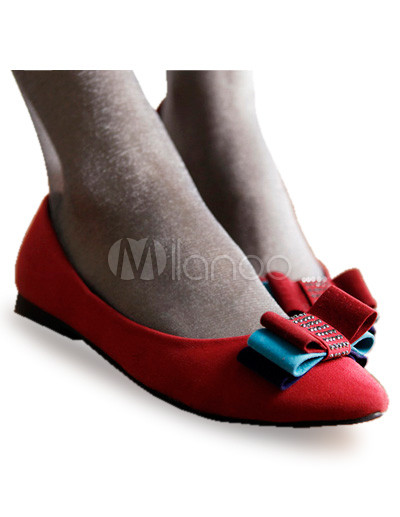 Flat Shoe on Red Shoes Arco Franela Mujer Fashoin Apartamento Milanoo Com