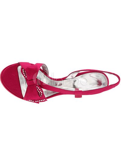 Satin Dress Shoes on Red 3 9 10 High Heel Bowknot Satin Prom Shoes Milanoo Com