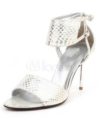 Wedding Outfits  Women  on Silver 3 1 2  Heel Pu Fashion Sandals For Women   Milanoo Com