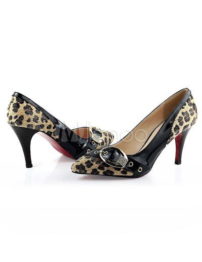 Special Occasion Shoes  Women on Leather Leopard Print 3 1 10   High Heel Fashion Shoes For Women