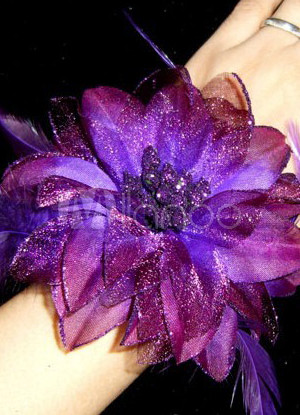 Charming Purple Floral Cloth Villus Bridal Wrist Corsages