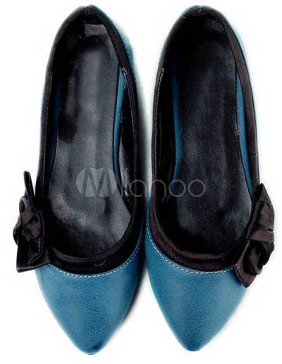 blue pointed toe flats