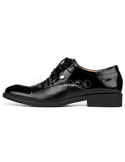 Mens Dress Shoes Style on Cool Black Cowhide And Pigskin Lace Up Mens Dress Shoes   Milanoo Com