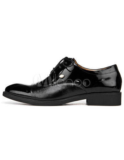 Mens Dress Shoes Style on Cool Black Cowhide And Pigskin Lace Up Mens Dress Shoes Milanoo Com