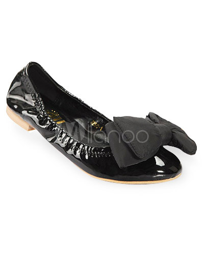 Leather Heels on Moda Atractivo Charol Negro 2 5    Zapatos De Tac  N   Milanoo Com