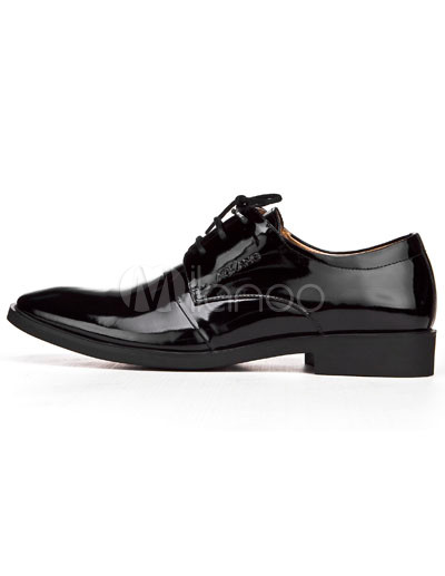 Dress Shoes on And Pigskin Patent Leather Pointed Toe Mens Dress Shoes Milanoo Com