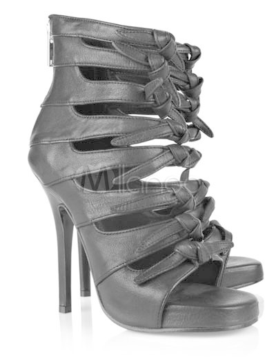 Modern%20Black%204%203/4%20High%20Heel%204/5%20Platform%20Sheepskin%20Fashion%20Sandals