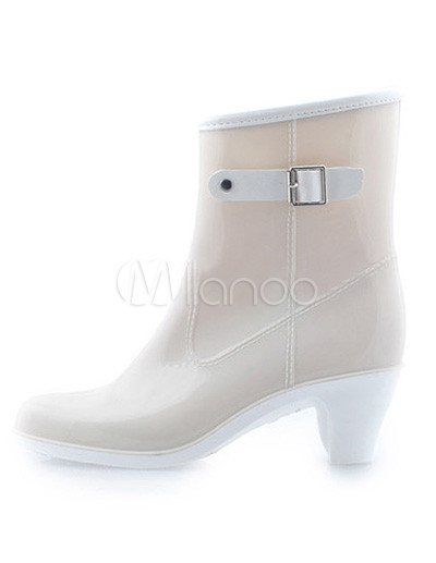  Shoe Rain Boots on Nice Beige Pvc 36 40cm High Women S Rain Boots   Milanoo Com