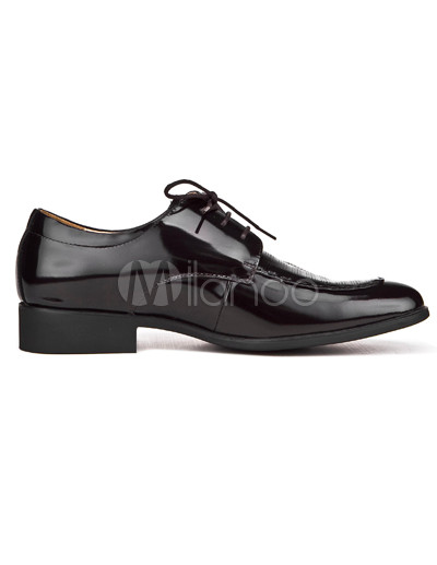 Mens Dress Shoes Style on Up Pointed Toe Cowhide And Pigskin Mens Dress Shoes Milanoo Com