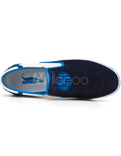 Blue Shoes  on Classical Blue Cow Leather Mens Casual Shoes   Milanoo Com
