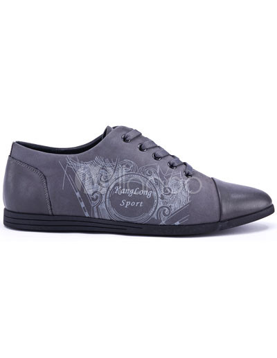 Comfortable Leather Shoes on C  Modo Gris Super Zapatos De Cuero De Vaca Ocasional Para Los Hombres