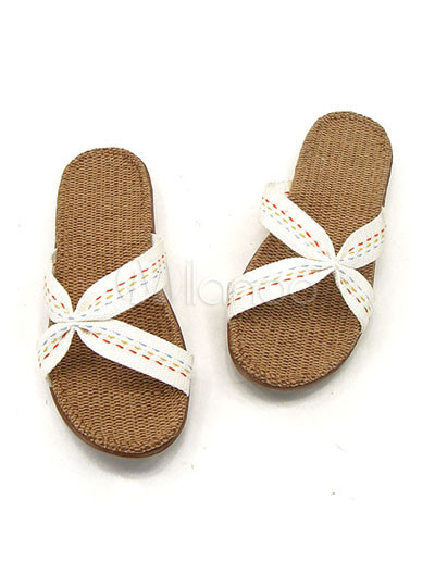 Summer Fashions Women on Fashion White Linen Summer Slippers For Women Milanoo Com