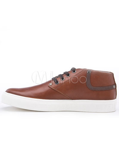  Casual Shoes   on Handsome Brown Super Cow Leather Casual Shoes For Men   Milanoo Com