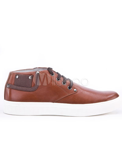  Casual Shoes   on Handsome Brown Super Cow Leather Casual Shoes For Men   Milanoo Com