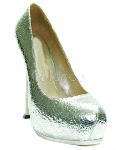 Women Fashion Shoes on Light Gold 5 1 2   Heel Sheepskin Womens Fashion Shoes   Milanoo Com