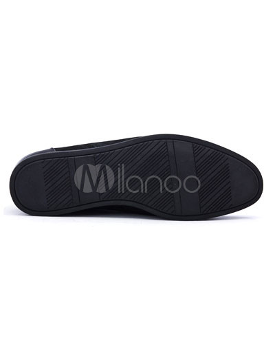 Wide Width Shoes on Trendy Black Cow Leather Casual Shoes For Men Milanoo Com